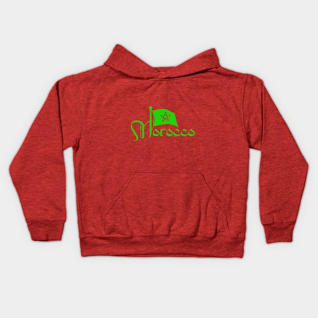 Morocco, I love Morocco, All with Morocco Kids Hoodie by ArtMofid